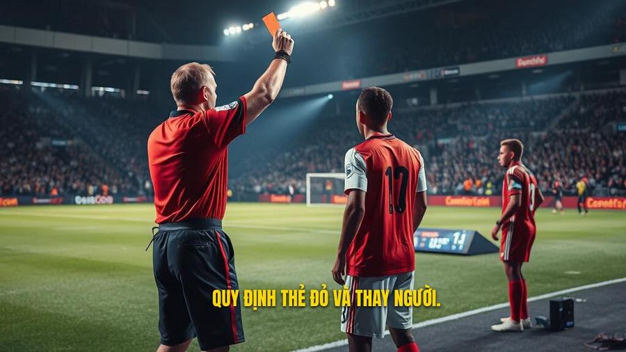 Các kịch bản về thẻ đỏ và quyền thay người